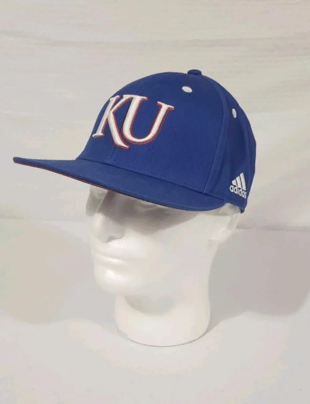 KANSAS JAYHAWKS adidas Hat Embroidered Flat Bill Cap Blue Snapback KU